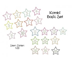 Stickserie - Stern Zahlen Kombi Set 1-20
